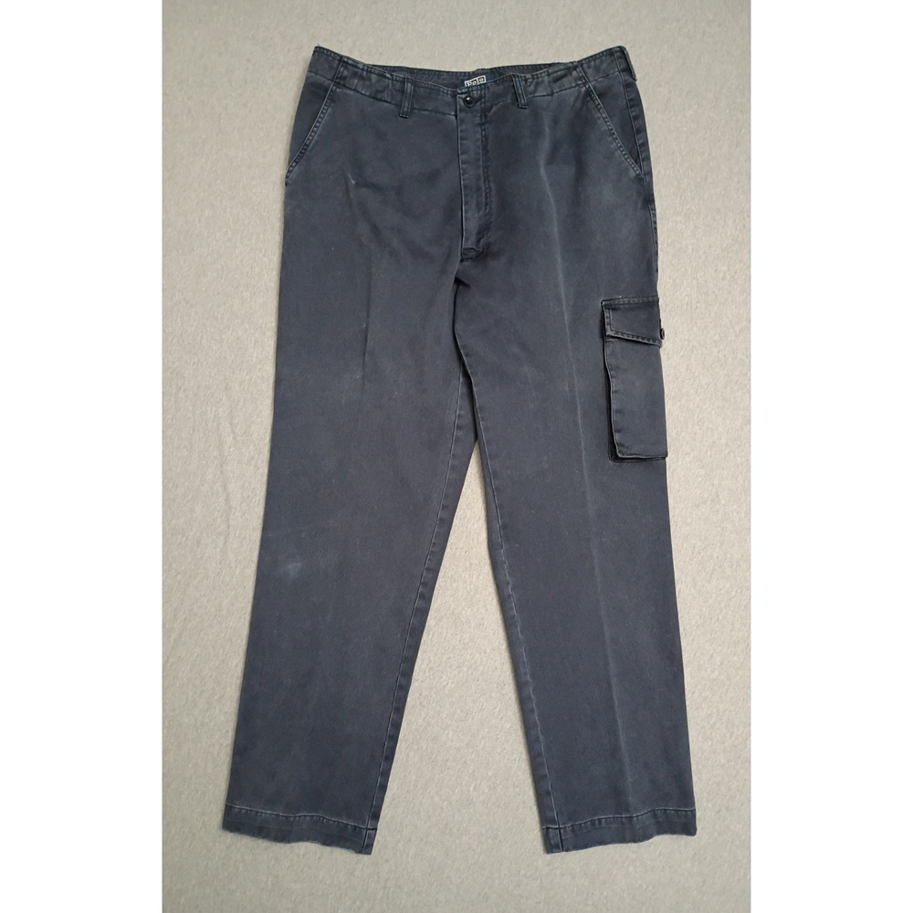 Polo Ralph Lauren Mens Cargo Pants Navy Blue Faded Cotton 38x32 974828594ABL